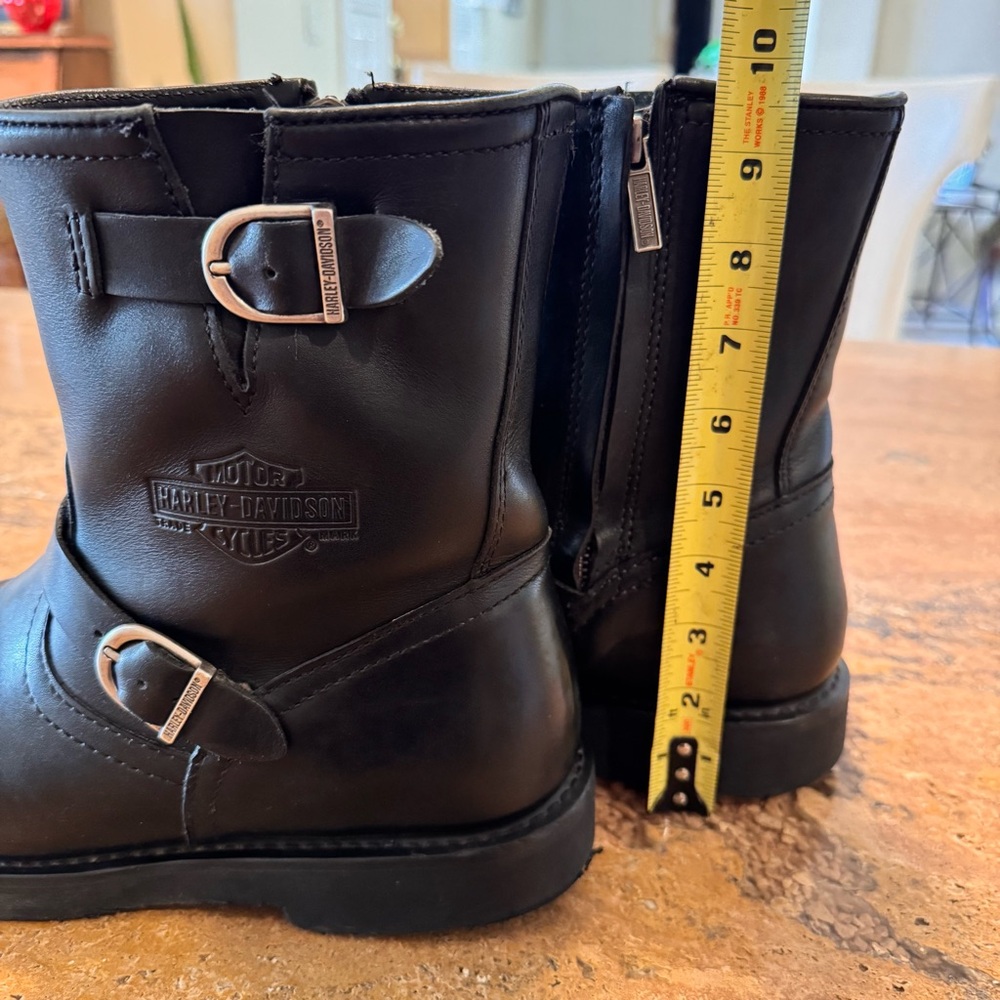 Harley Davidson Black Leather Mens Zip Buckle Motorcycle Boots Size 11.5 #98403 - Picture 16 of 16
